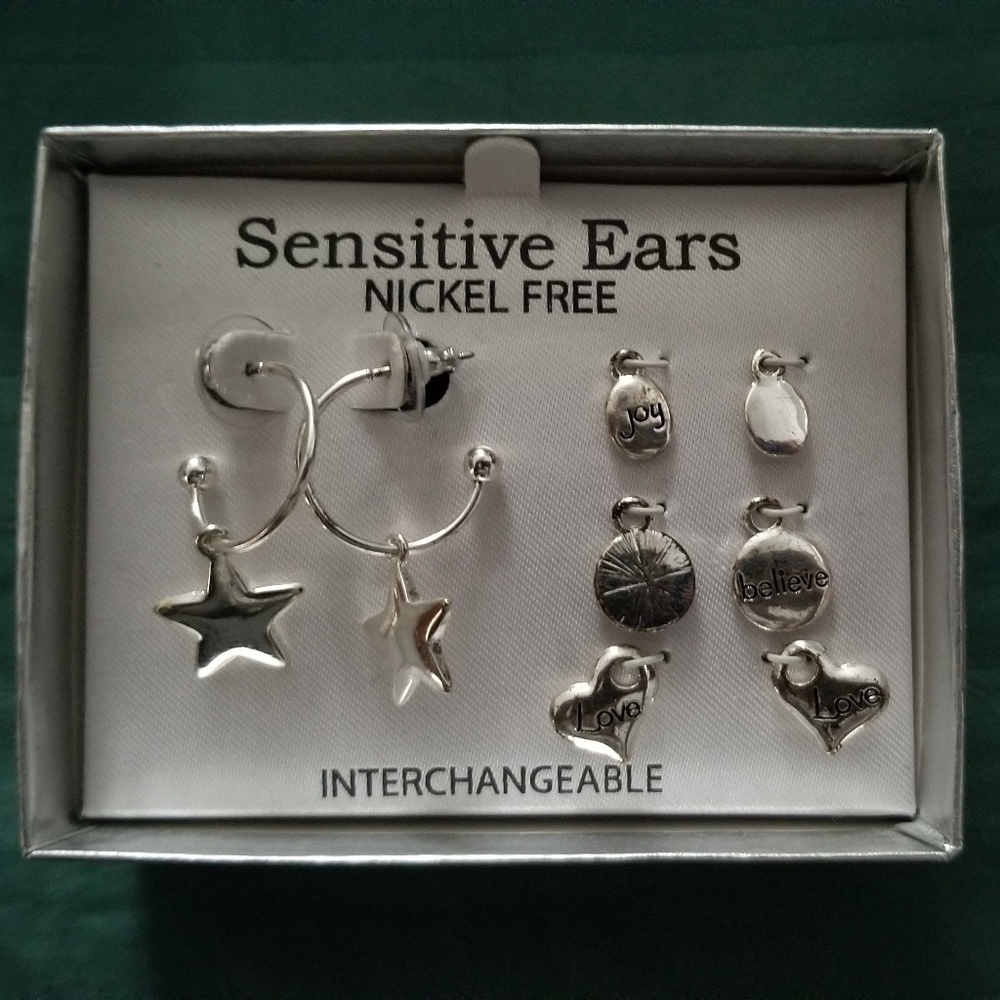 Hoop earnings with changeable charms nickel free
